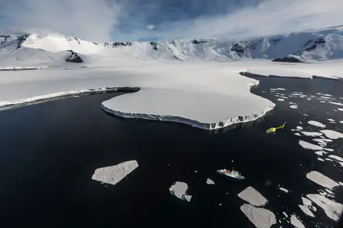 Taking a polar expedition cruise delivers no shortage of show-stopping highlights, but one of the most exhilarating is lifting off from the ship in a helicopter and taking flight over the incomparable Antarctic wilderness. - Nexta Expeditions